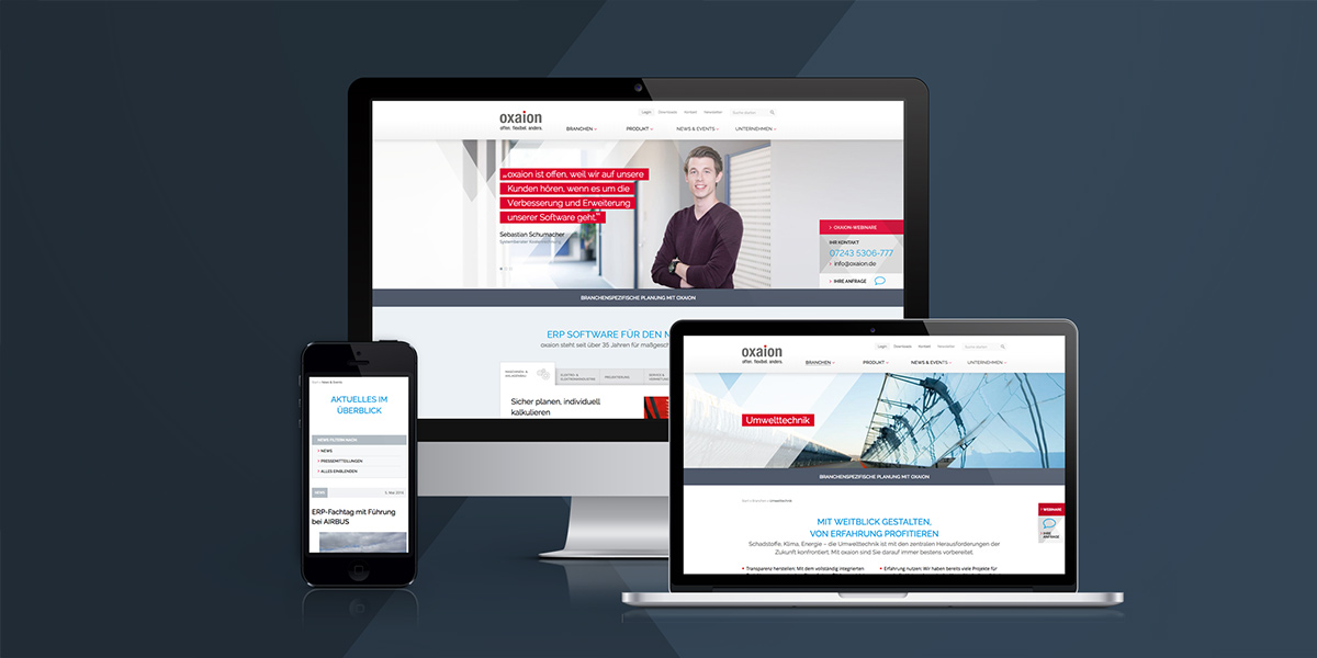 oxaion · Website · Internetseite · Webdesign · Art Crash Werbeagentur Karlsruhe