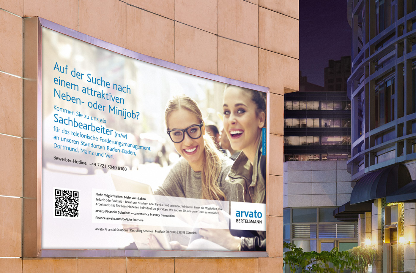 arvato Bertelsmann · Anzeige · Kampagne · Großformat · Out of Home · Corporate Identity · CI · Art Crash Werbeagentur Karlsruhe